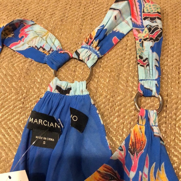 Guess Marciano Floral Chiffon Sheer V racerback S - Picture 3 of 8